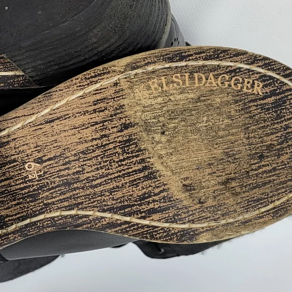 Kelsie Dagger Leather Sheepskin Sherling Lined Zippered Lace-up Boots Sz 6.5 - Picture 12 of 12